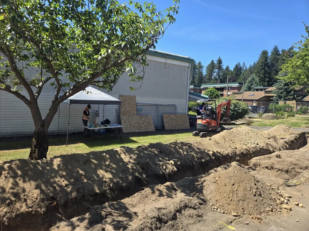 Site preparation with protective barriers before excavation begins