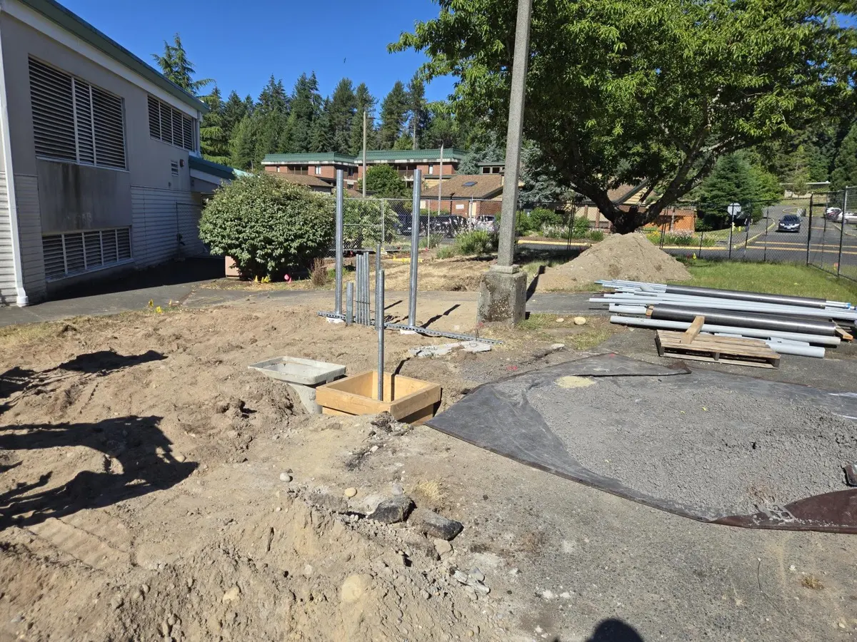 Conduit and materials staged on site during rough-in